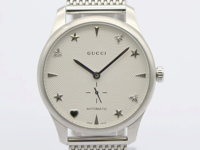 【 グッチ GUCCI 】 腕時計 YA126330 Ｇタイムレス ホワイト文字盤 SS 裏スケ 自動巻 レディース 新着 70198-4
