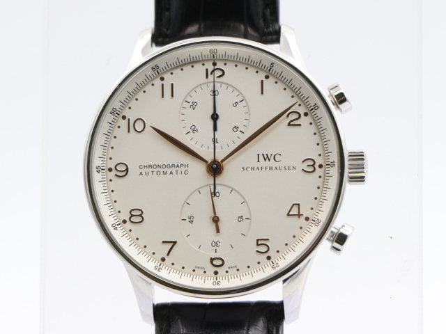 【 IWC インターナショナル ウォッチ カンパニー】 IW371401 ポルトギーゼ クロノグラフ SS/革 自動巻 メンズ 箱 保 新着 70221-1