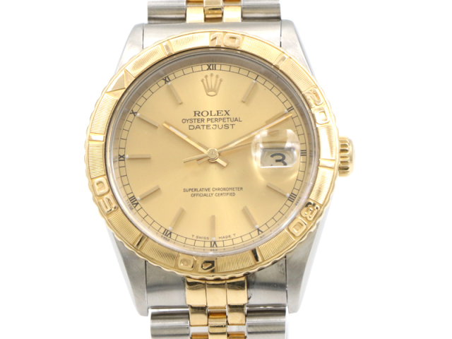 【 ロレックス ROLEX 】腕時計 16263 デイトジャスト サンダーバード K18YG/SS 自動巻 T番 1996年製 メンズ 新着 70263-2