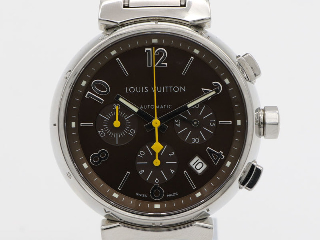 【 ルイヴィトン LOUIS VUITTON 】 Q1121 タンブールクロノ SS 自動巻 デイト メンズ 新着 70272-1