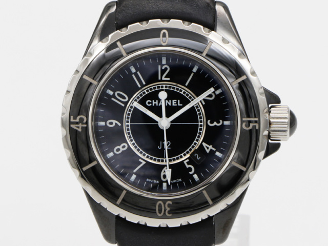 【 シャネル CHANEL 】 腕時計 J12 H0680 セラミック カーフ クォーツ レディース 新着 70360-6
