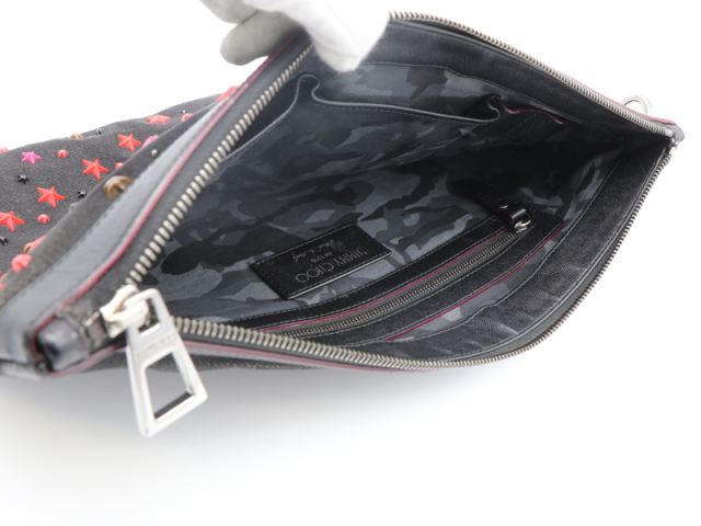 ジミーチュウ JIMMY CHOO 】 クラッチバッグ デニムブラック DEREK-DWT  