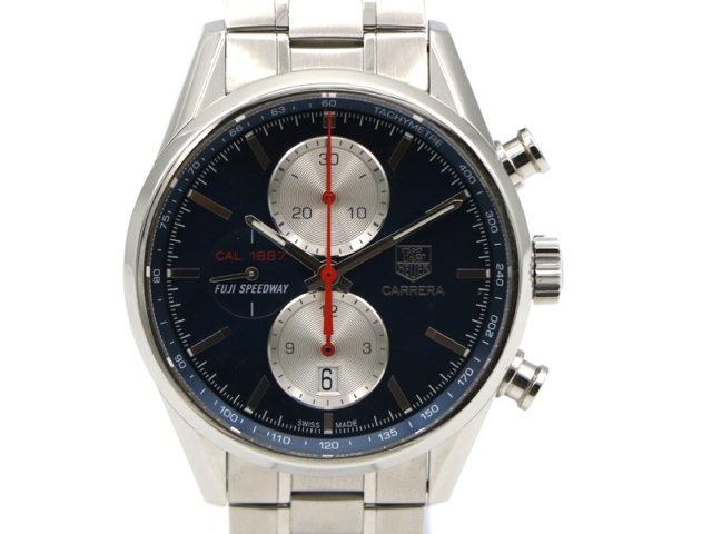 【 タグホイヤー TAG HEUER 】 カレラ CAR211B 富士スピードウェイ 400本限定 クロノ SS 自動巻 デイト 裏スケ メンズ 新着 76001-1