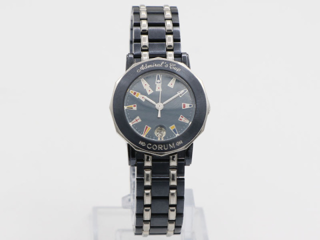 【 コルム CORUM 】 腕時計 アドミラルズカップブル ガンブルー 39.130.30 SS デイト クォーツ レディース 新着 76067-1