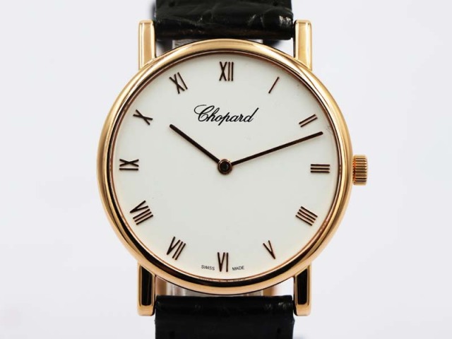 ショパール Chopard クラシック K18pg 革 手巻 メンズ 新着 腕時計 7877 0