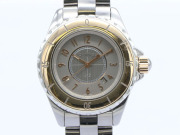 【 シャネル CHANEL 】J12 H4197 クロノマティック ゴールドベゼル PG/チタンセラミック クォーツ デイト レディース 保 箱 新着 70200-3