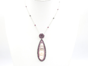 【 ホワイトゴールド K18WG 】 PAOLA PIOVAN ペンダントネックレス 真珠 サファイア ブラックダイヤ 21.4g レディース ☆新着 00454-0