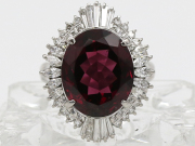 【 プラチナ PT900 】 指輪 リング ガーネット 10.945ct ダイヤモンド 1.08ct 11.8g 13号 レディース ☆新着 00666-0