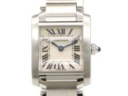 【 カルティエ Cartier 】 腕時計 W51008Q3 タンクフランセーズSM SS クォーツ アイボリー文字盤 レディース 新着 70205-1