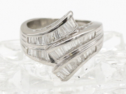 【 プラチナ PT900 】 指輪 リング ダイヤモンド 1.00ct バケットカットダイヤ 10.8g 9号 レディース ☆新着 00976-0