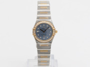 【 オメガ OMEGA 】腕時計 1357.77 コンステ USA限定 PG/SS  ダイヤベゼル 12Pダイヤ シェル文字盤 クォ―ツ レディース □新着 01861-0
