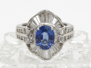 【 プラチナ PT900 】 指輪 リング サファイア 2.065ct ダイヤモンド 1.59ct 13.4g 12号 ソーティング レディース ☆新着 01910-0
