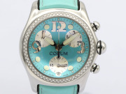 【 コルム CORUM 】 腕時計  腕時計 バブル クロノ ダイヤベゼル 396.152.47 SS/革  クォーツ メンズ □新着 70084-1