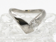 【 プラチナ PT900 】 指輪 リング ペアシェイプカット ダイヤモンド 0.426ct 6.7g 14号 レディース ☆新着 03462-0