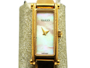 【 グッチ GUCCI 】 腕時計 1500L バングルウォッチ SS/GP クォーツ レディース 裏蓋メッキ剥がれ有 新着 05973-0