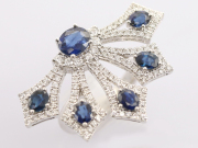 【 ホワイトゴールド K18WG 】 指輪 リング サファイア2.51ct ダイヤモンド0.88ct 8.0g 12.5号 レディース ☆新着 01887-0