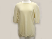 〇新着　値下げ 送料無料【SALVATORE FERRAGAMO サルバトーレ フェラガモ】半袖クルーネックセーター サイズL アイボリー レディース 2925-0