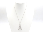 【 ホワイトゴールド/プラチナ K18WG/PT850 】 ペンダントネックレス エッフェル塔  ダイヤモンド 2.65ct 11.9g レディース ☆新着 70059-2