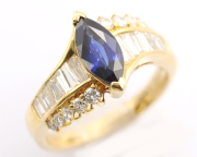 【 イエローゴールド K18YG 】 指輪 リング サファイア1.22ct ダイヤモンド0.78ct 5.1g 13号 レディース ☆新着 70089-3