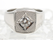 【 プラチナ PT900 】 メンズ ジュエリー 指輪 リング ダイヤモンド 17.7g 印台 16号 ☆新着 70022-5