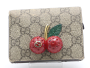 【 グッチ GUCCI 】 サクランボ チェリー 二つ折り財布 GG柄 キャンパス生地 レディース 新着 72416-2
