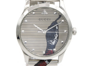 【 グッチ GUCCI 】 腕時計 126.4 YA1264123 Ｇタイムレス キング スネーク SS クォーツ シルバー文字盤 メンズ 新着 76137-7