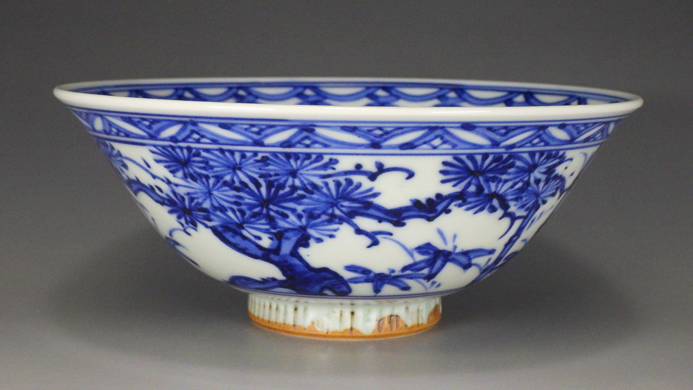 平安泰湖（京都染付松竹梅抹茶茶碗）