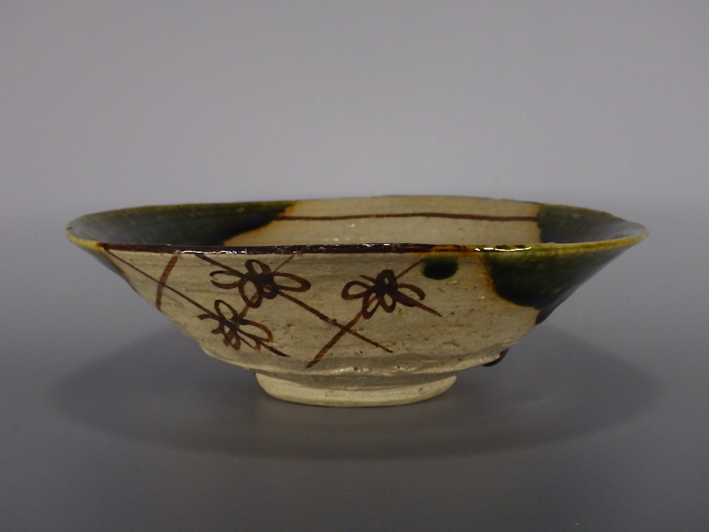 逸品□織部 鉢 「山口錠鉄」 共箱□