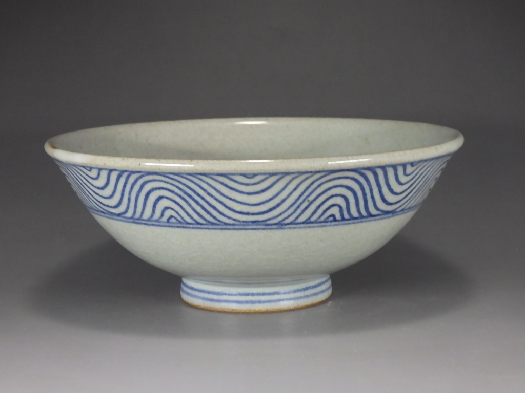 自然作（有田焼染付山水抹茶茶碗）