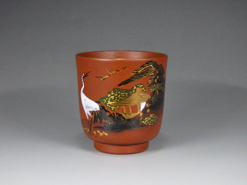 明治期作品（絵備前磨き手ぐい飲み）