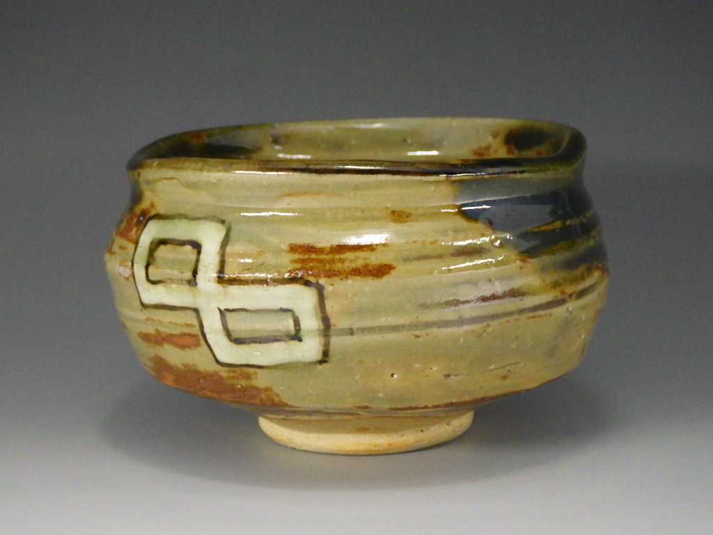 織部焼 茶碗② 葵窯 加藤春二 銘「田面（たおも）」