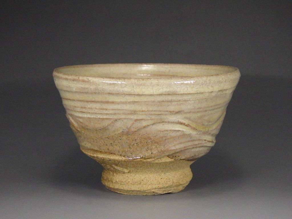 八郎作　粉吹手茶碗　新品未使用　桐箱入り 八郎作粉吹手茶碗新品未使用桐箱入り