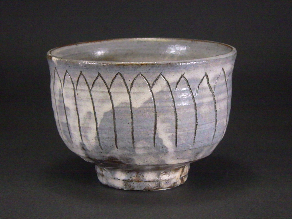 水野双鶴（粉引茶碗）