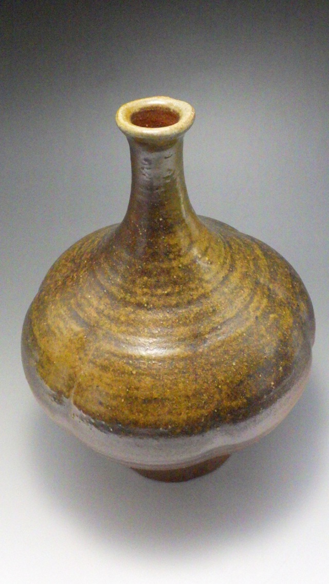 備前焼花瓶　藤原陶村（正義）作 備前焼花瓶 藤原陶村（正義）作