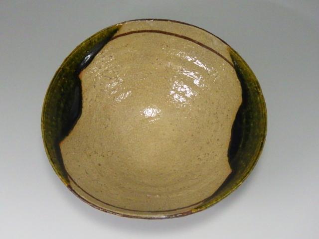 松本鐵山（瀬戸焼織部抹茶茶碗）