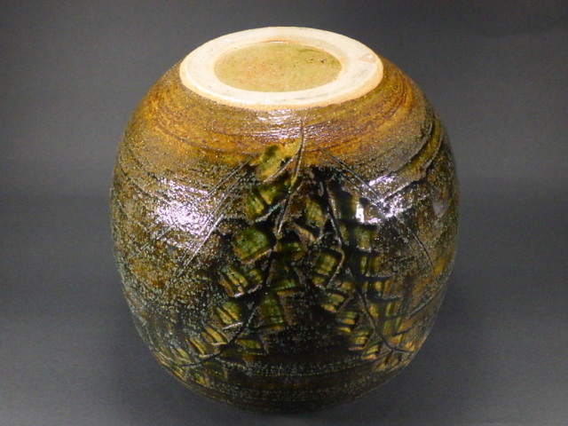 101 青色 陶器瓶 木箱付き　加藤逹次 101 青色 陶器瓶 木箱付き 加藤逹次