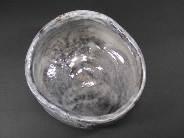 鼠志野抹茶碗　山口茂　志野焼　作家もの 山口茂（赤津焼鼠志野抹茶茶碗）