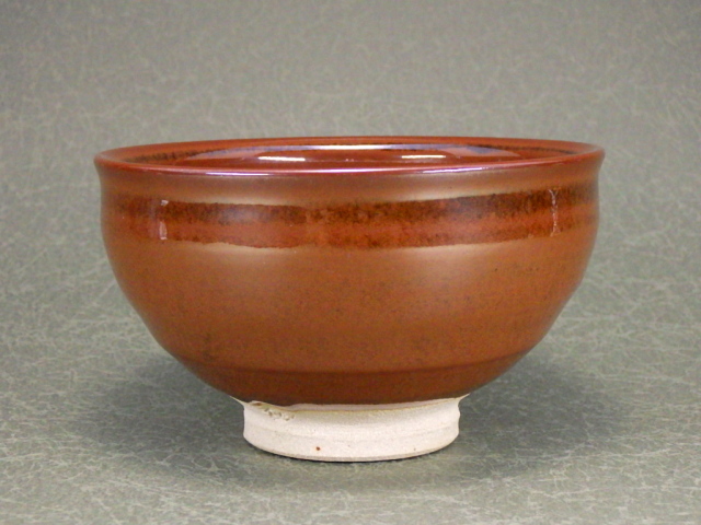 塩見正春（砥部焼柿釉抹茶茶碗）