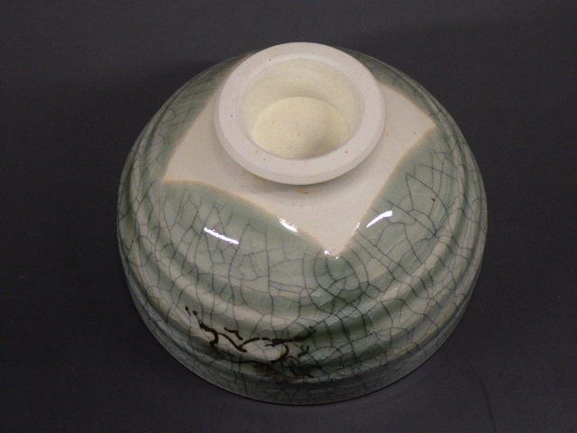 志賀忠吉（大堀相馬焼青磁左馬抹茶茶碗）