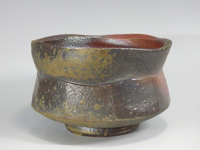 渡辺琢磨 備前黄ゴマ面取抹茶茶碗