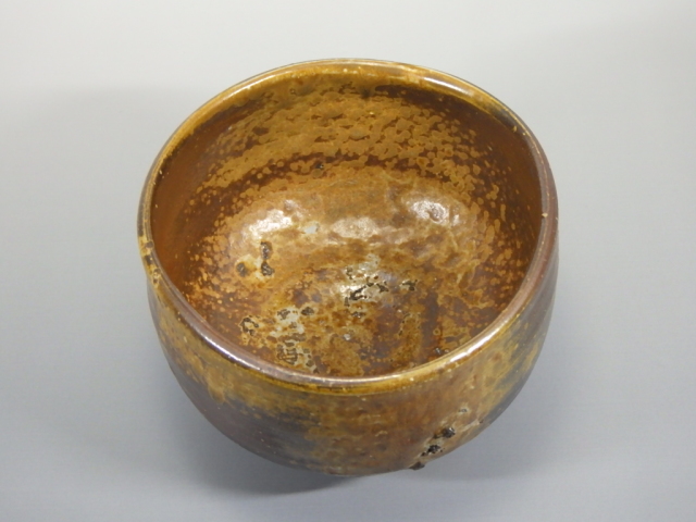 故 高取閑山（備前黄ゴマ抹茶茶碗）