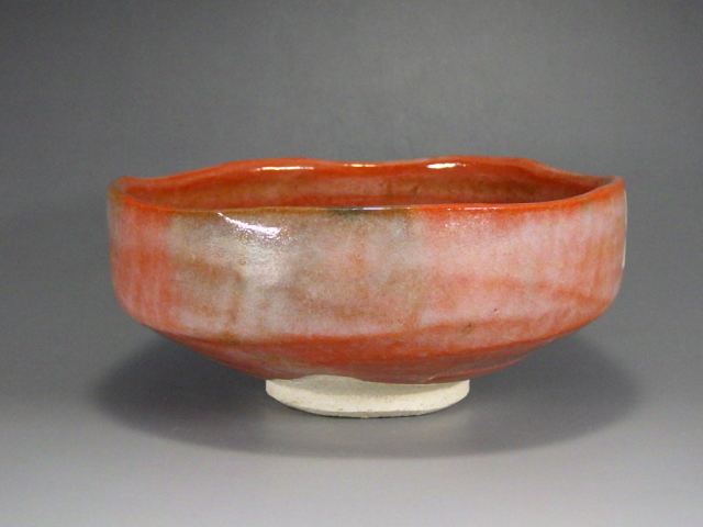 平安祥悦（旦人写し梶の葉赤楽抹茶茶碗）