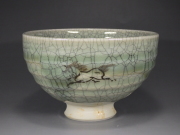 志賀忠吉（大堀相馬焼青磁左馬抹茶茶碗）