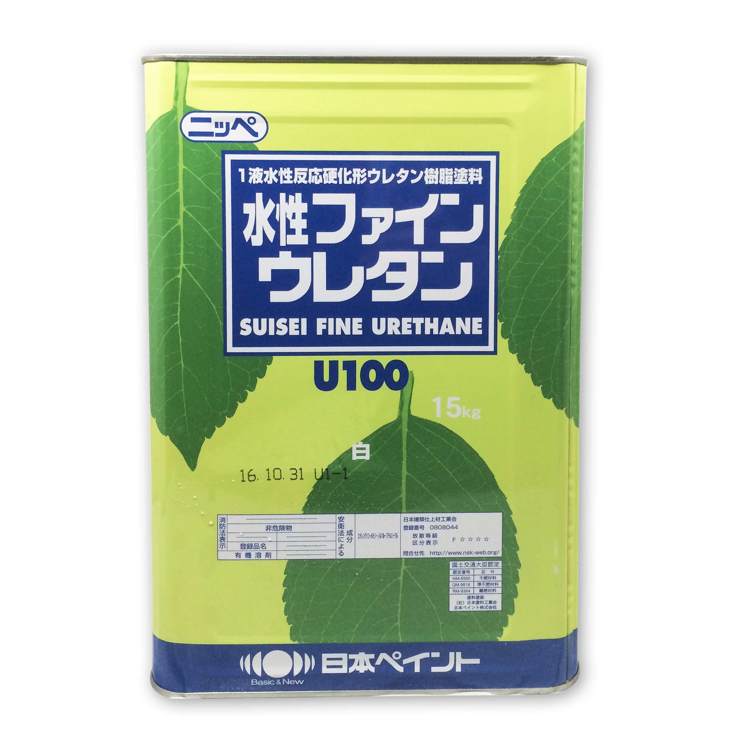 調色/水性】 日本ペイント 水性ファインウレタンU100 ツヤ消し 《1kg ...