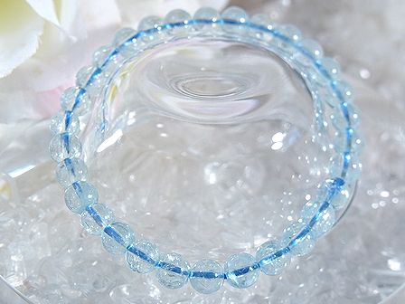 アクアマリン 高品質 ブレスレット ☆ 6ミリ