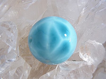 ラリマー 丸玉 大粒 ビーズ （15.5 mm） ☆ Special プレミアムクオリテイ☆