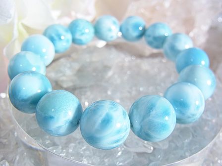 ラリマー 高品質ブレスレット 大粒 （15mm）！ ☆ 店長おすすめ！