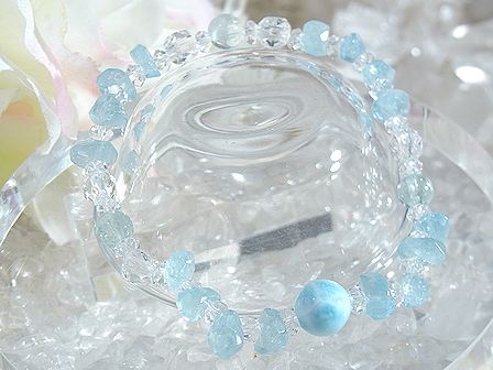 ラリマー　ブレスレット ☆ アクアマリン ☆ （１点もの）