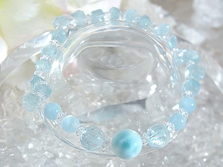 ラリマー　ブレスレット ☆ アクアマリン ☆ （１点もの）
