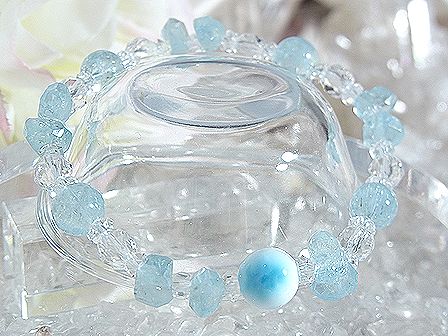 ラリマー　ブレスレット ☆ アクアマリン ☆ （１点もの）